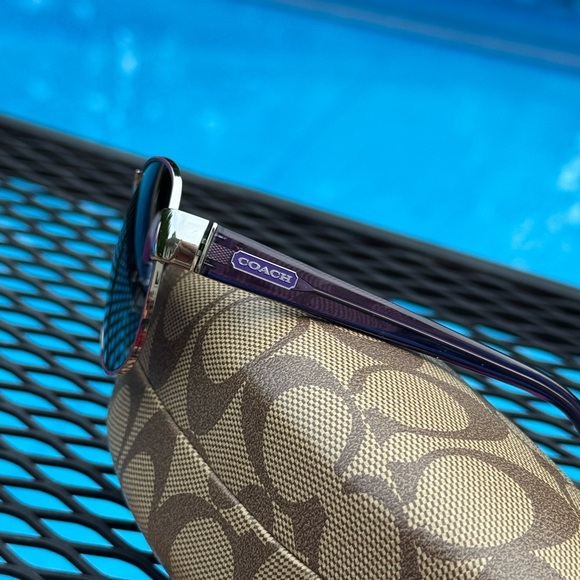 Authentic Coach Polarized Metal Aviator Sunglasses Kristina Style *Never Worn* - Picture 4 of 12